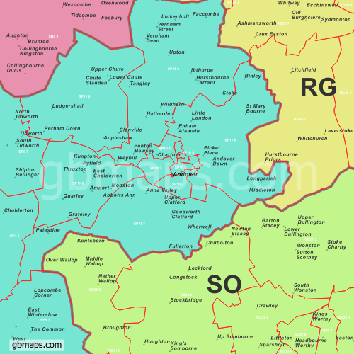 Editable UK Postcode Sector Map